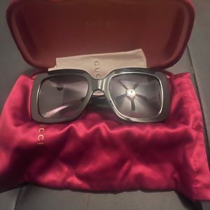 New black Gucci Acetate Square Sunglasses